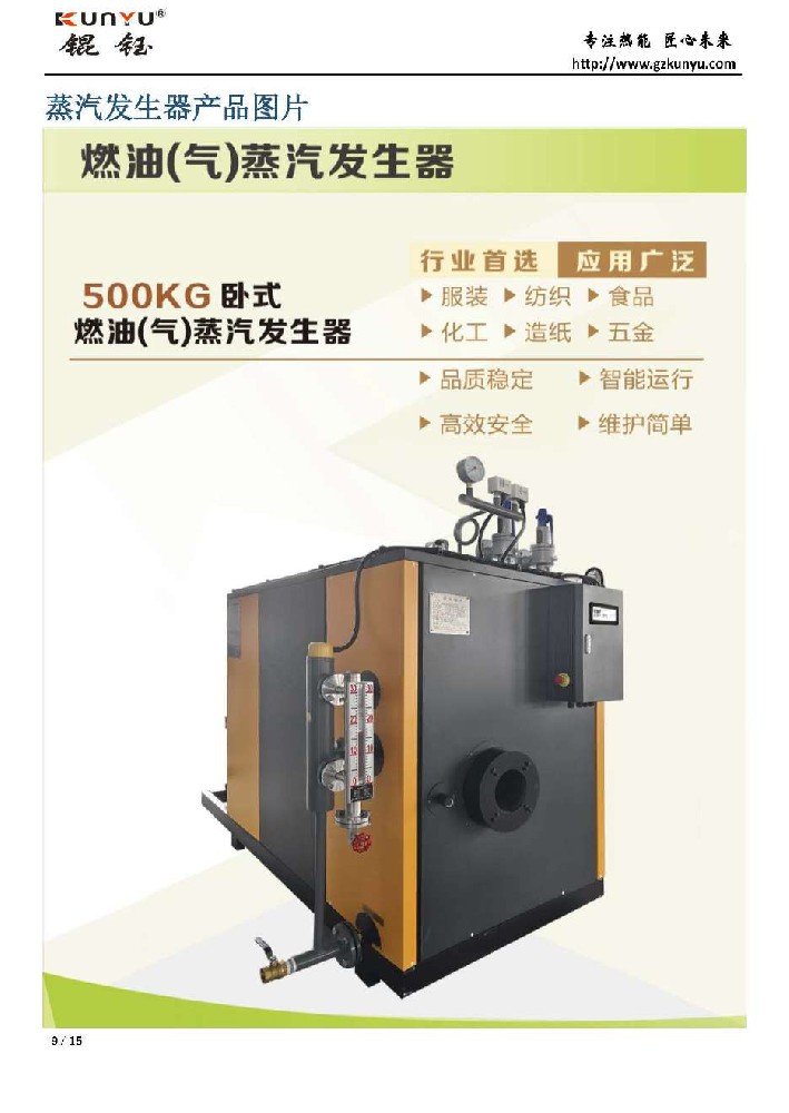 臥式500kg燃?xì)馊加驼羝l(fā)生器